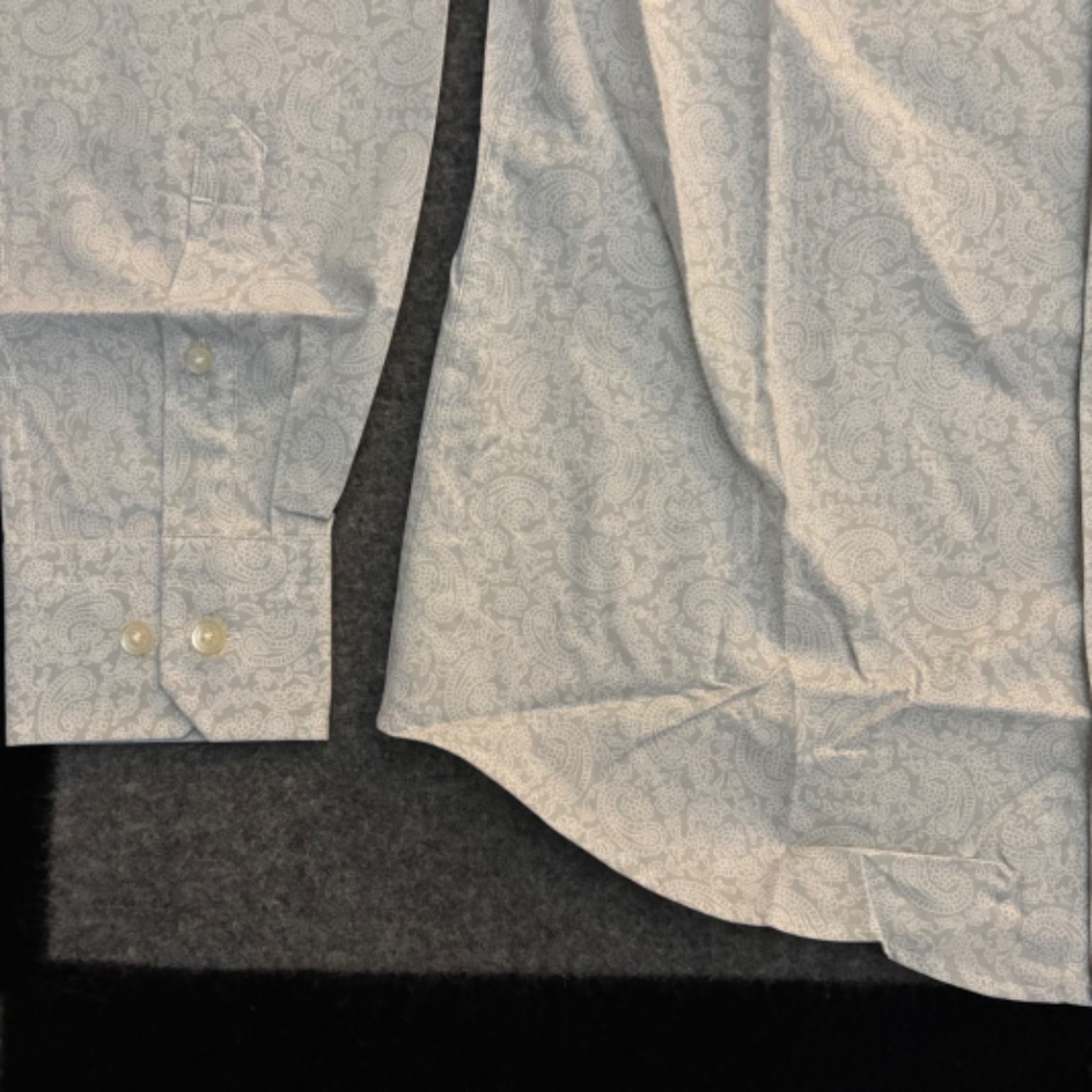 EXPRESS 1MX Modern Fit White Paisley L/S Button-Up Shirt - Picture 4 of 12
